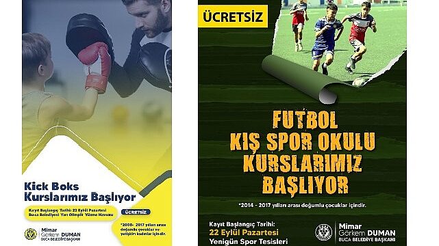 Buca Belediyesi’nden ücretsiz kick boks ve futbol kursları
