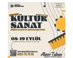 İnegöl Belediyesi’nin Kültür Sanat Kurslarında Kayıtlar Başladı