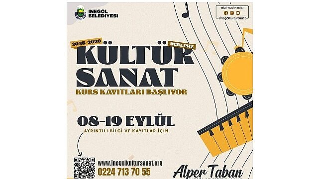 İnegöl Belediyesi’nin Kültür Sanat Kurslarında Kayıtlar Başladı