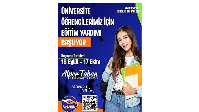 İnegöl Belediyesi’nin Üniversite Öğrencilerine Eğitim Yardımı Başvuruları Başladı
