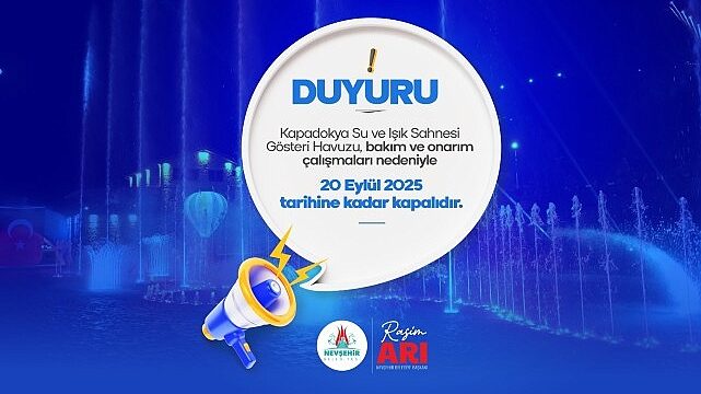 Kapadokya Gösteri Havuzu 10 Gün Bakıma Alındı