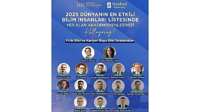 Stanford Üniversitesi’nin “Dünyanın En Etkili Bilim İnsanları” listesinde İstinye Üniversitesi’nden 15 akademisyen yer aldı