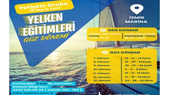 Yetişkin grubu yelken eğitimleri İzmir Marina’da devam ediyor
