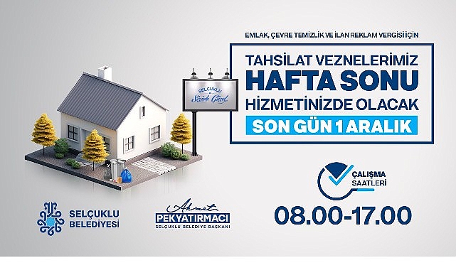Emlak ve Çevre Temizlik Vergisi Ödemelerinde Son Gün 1 Aralık