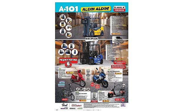25 Aralık’ta A101’de Endüstriyel Forklift Seçenekleri Dikkat Çekiyor