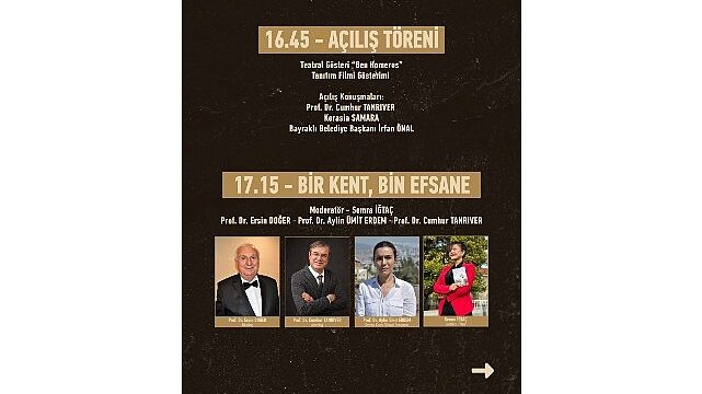 4. Uluslararası Bayraklı Homeros Sanat ve Edebiyat Festivali Başlıyor