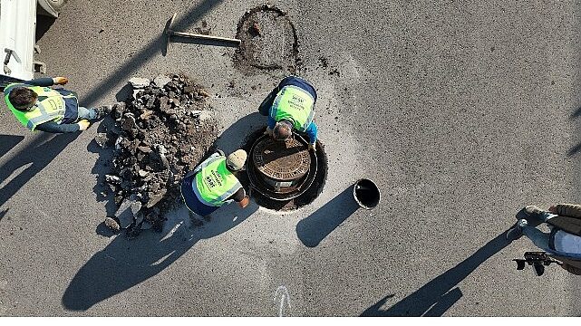 ASAT’tan kanalizasyon hattı temizliği ve kapak düzenleme çalışması