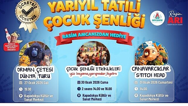 Çocuklar Hepinizi YARIYIL TATİLİ ÇOCUK ŞENLİĞİ’ne Bekliyoruz
