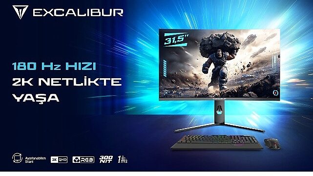 Üstün Çözünürlük, Sınırları Zorlayan Hız: Excalibur 31.5” 2K 180Hz Curved Monitör