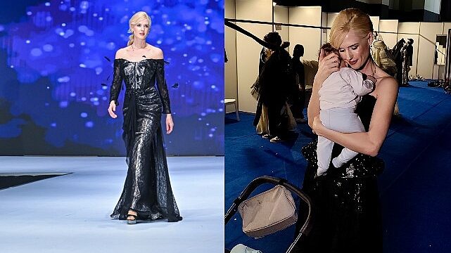 Wilma Elles Defilede Göz Kamaştırdı, Kuliste Oğlunu Uyuttu