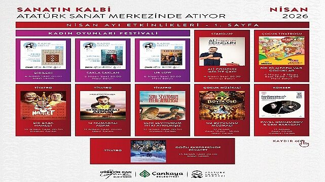 Atatürk Sanat Merkezi’nde Nisan Ayı Etkinlikleri