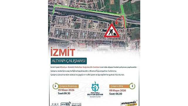 Çalışma süresince cadde trafiğe kapalı kalacak