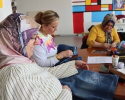 Sashiko atölyesiyle ürünlerini yenilemeyi öğrendiler