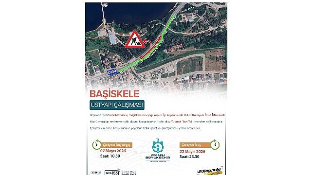 D-130 İzmit istikameti 22 Mayıs’a kadar trafiğe kapalı