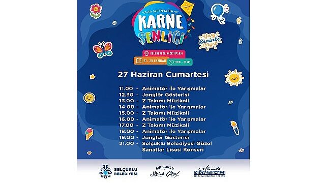 Selçuklu’da Hafta Sonu Karne Şenliği ile Geçecek