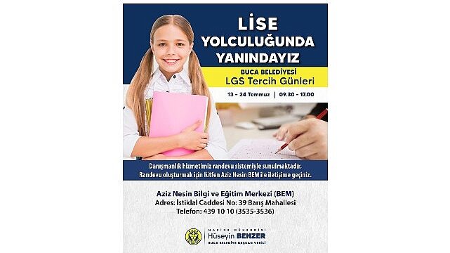 Buca Belediyesi’nden lise adaylarına büyük destek