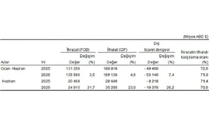 Dış Ticaret İstatistikleri, Haziran 2026