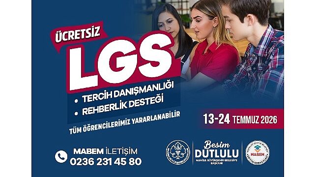 Manisa Büyükşehir’den LGS Adaylarına Ücretsiz Tercih Desteği